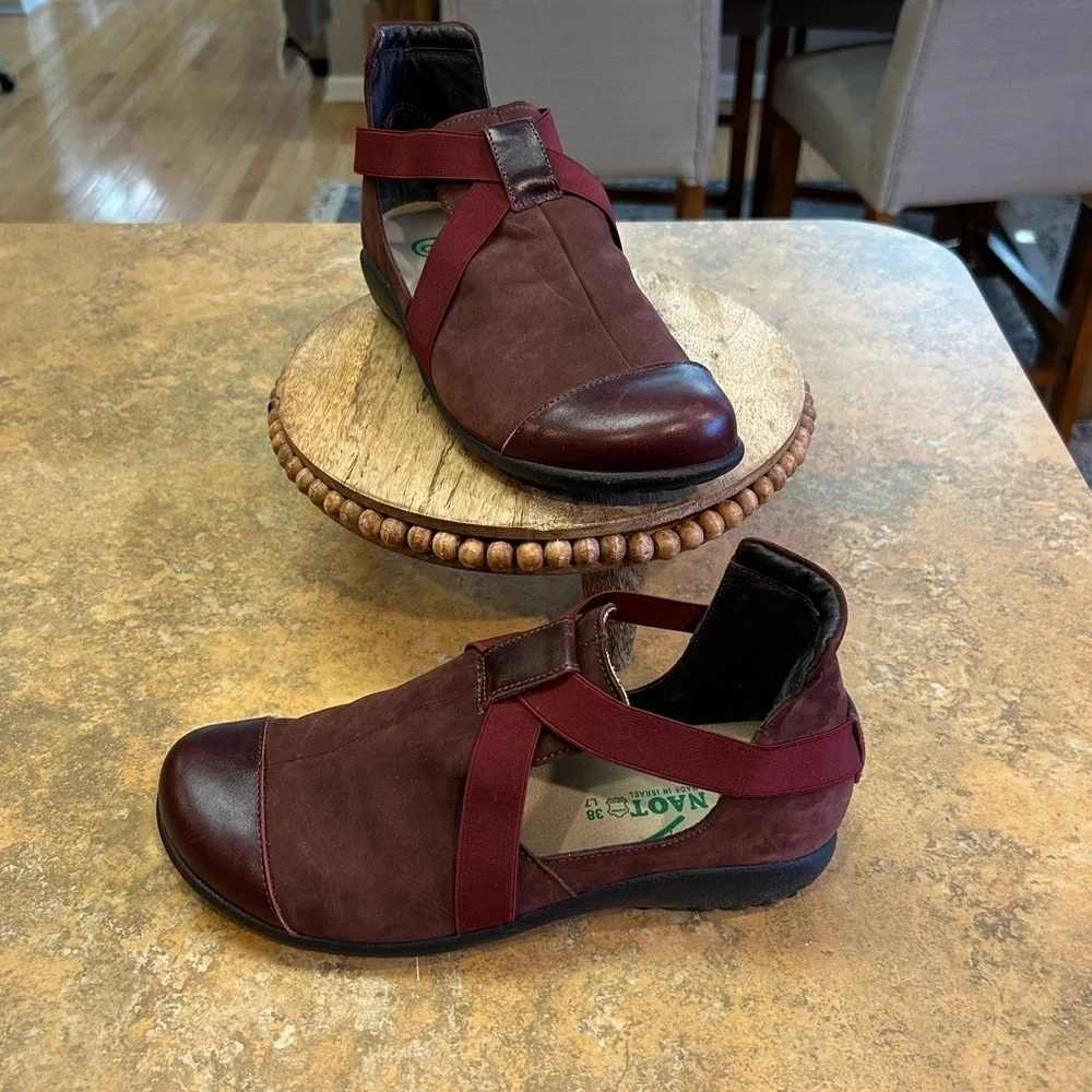 Naot Rakua Bordeaux Leather/Violet Nubuck